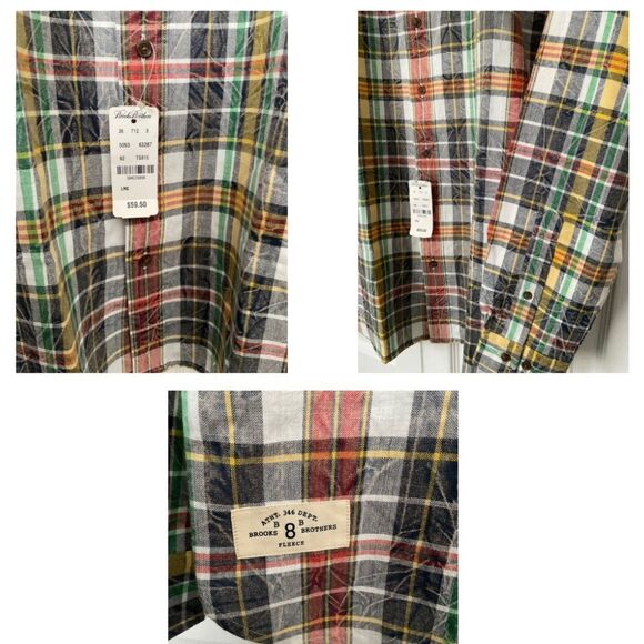 Brooks Brothers Cotton Long-Sleeve Big Boy Button-Up Shirt Size L NWT - Picture 4 of 4